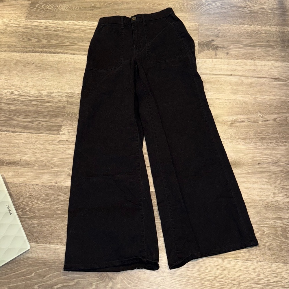 a.n.a Charcoal Elastic Waist Wide Leg Pants
